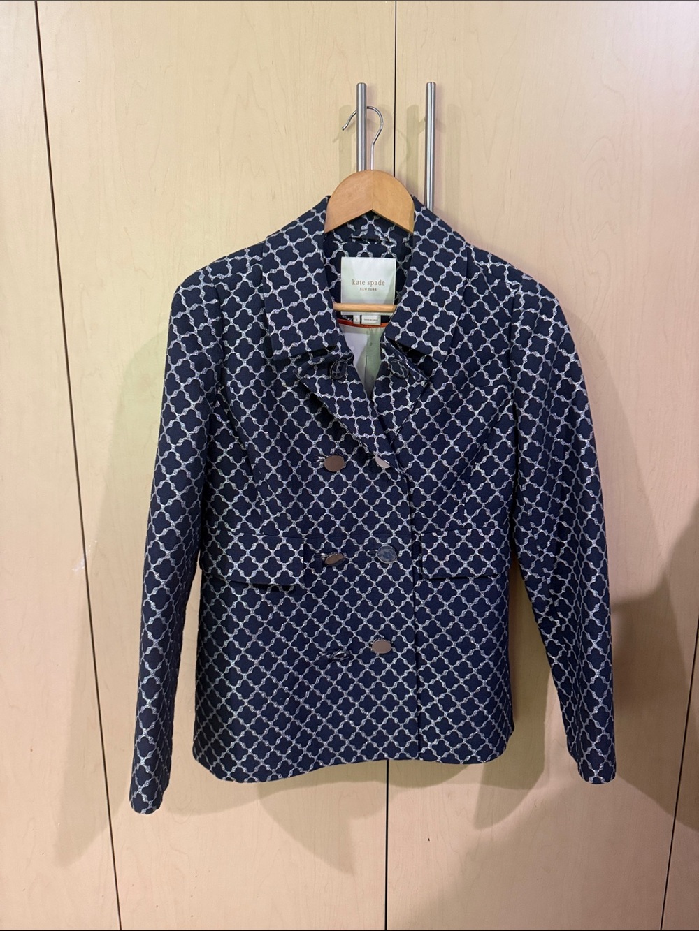 Stunning Kate spade Navy Geometric Print Blazer
